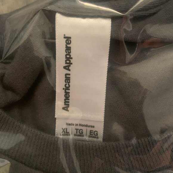 NWT AMERICAN APPAREL FINE JERSEY CLASSIC LONG SLEEVE T-SHIRT‎ ASPHALT XL - Picture 8 of 9